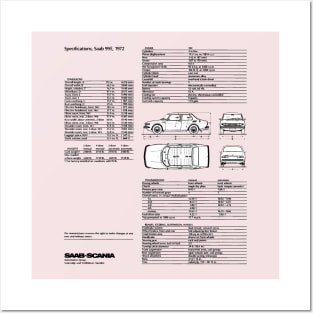 1972 SAAB 99 - brochure specifications Posters and Art